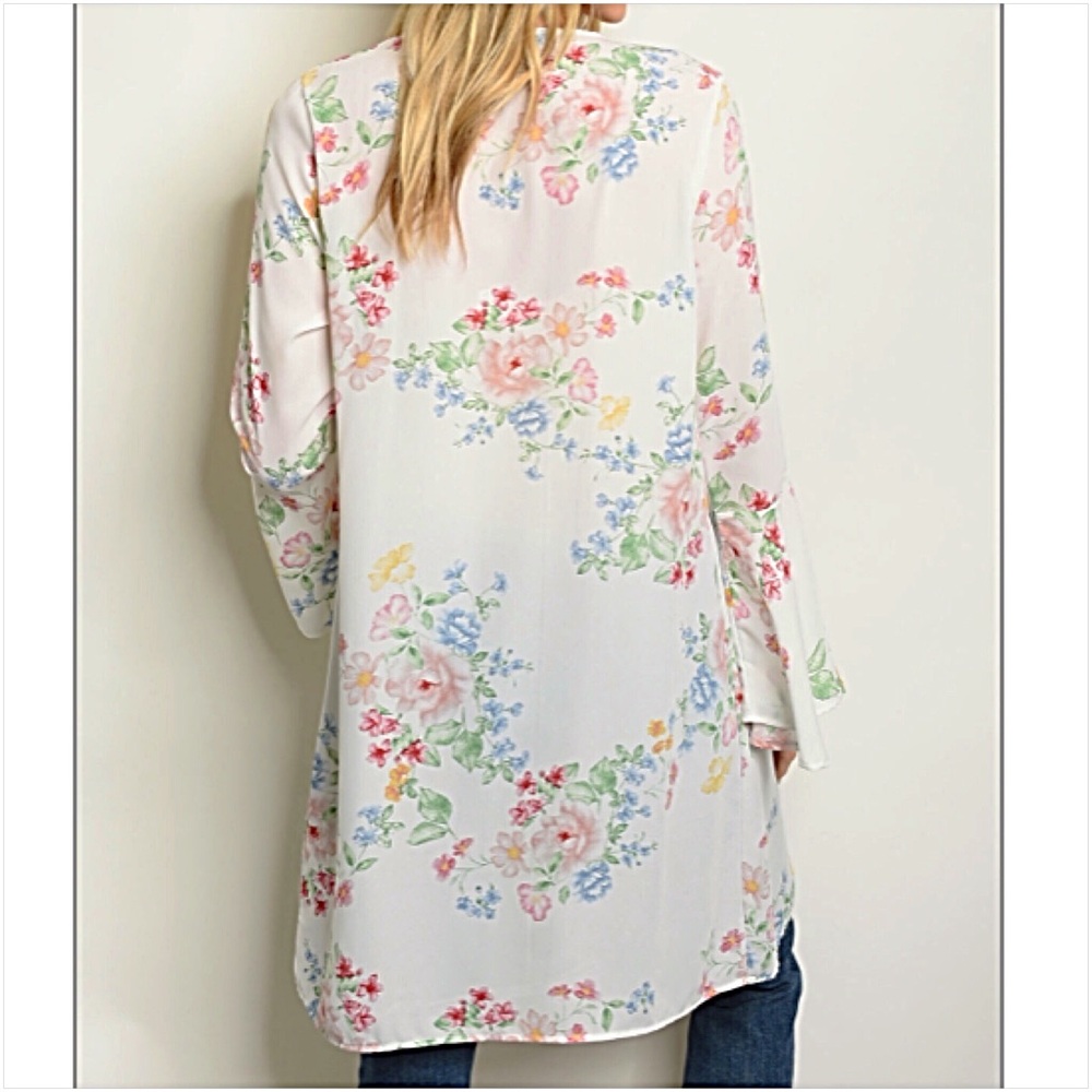 Boho Chic Swim Coverup Kimono Cardi ML - Picture 4 of 5
